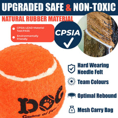 AMA SPORT orange dog tennis balls floating for water fetch and retrieval.