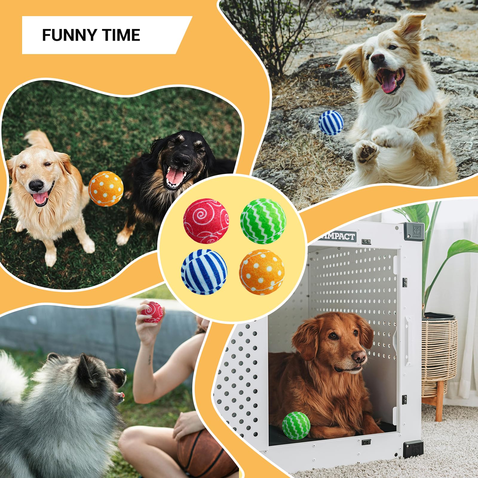 AMA SPORT durable soft rubber core enhances bouncing for long-lasting fetch sessions.