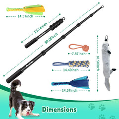 AmaCielo Flirt Pole five section rod showing telescoping design for versatility
