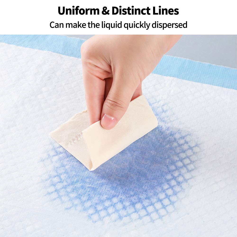 Amakunft disposable pee pad blue with leakproof layers protecting the floor from spills.