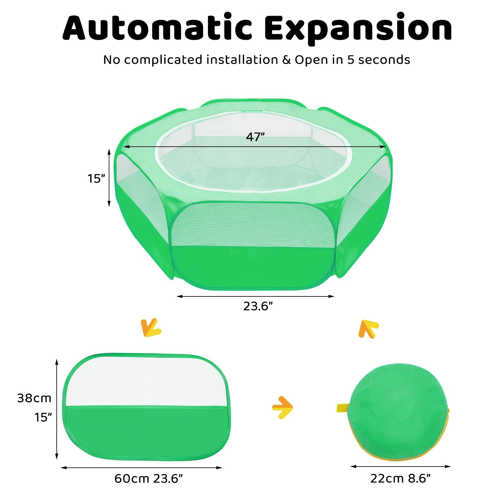 Amakunft playpen easy-fold-storage for quick setup and tidy storage