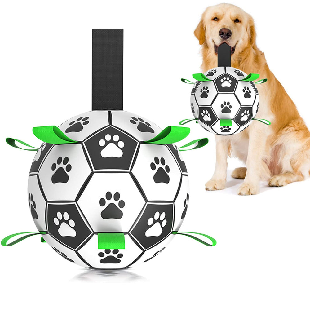 Amasiver dog soccer ball 8inch in action for outdoor fetch and exercise.