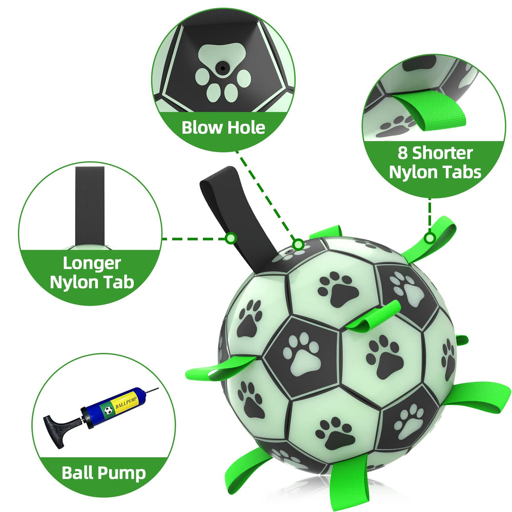 Amasiver interactive ball with nine nylon seams to encourage fetch