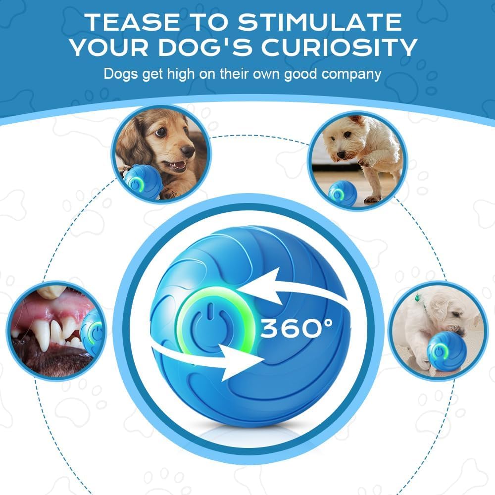 AMATFFUG USB-rechargeable dog ball delivers up to 60 minutes of play.