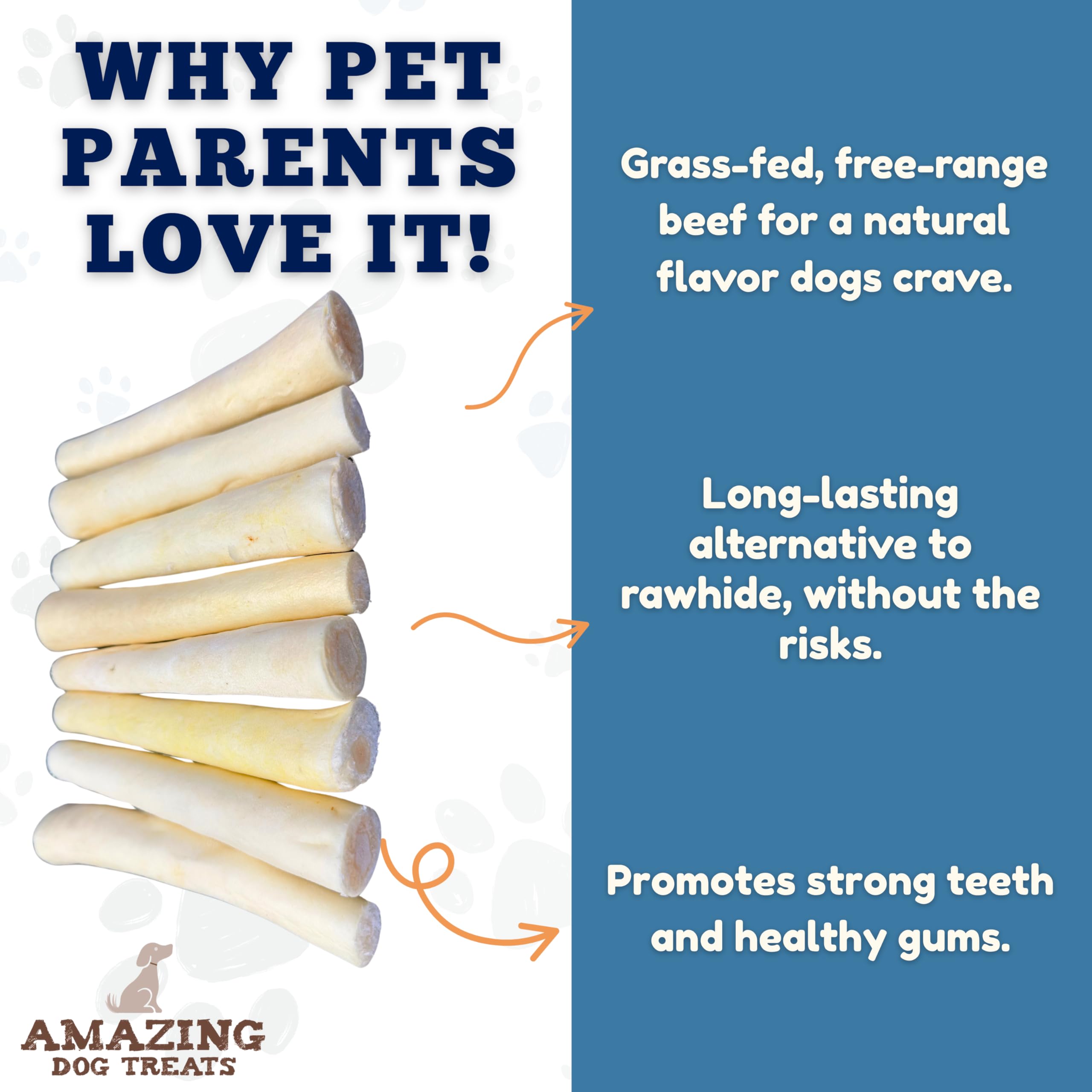 Amazing Dog Treats 6-inch thin cow tail ideal for small breeds.