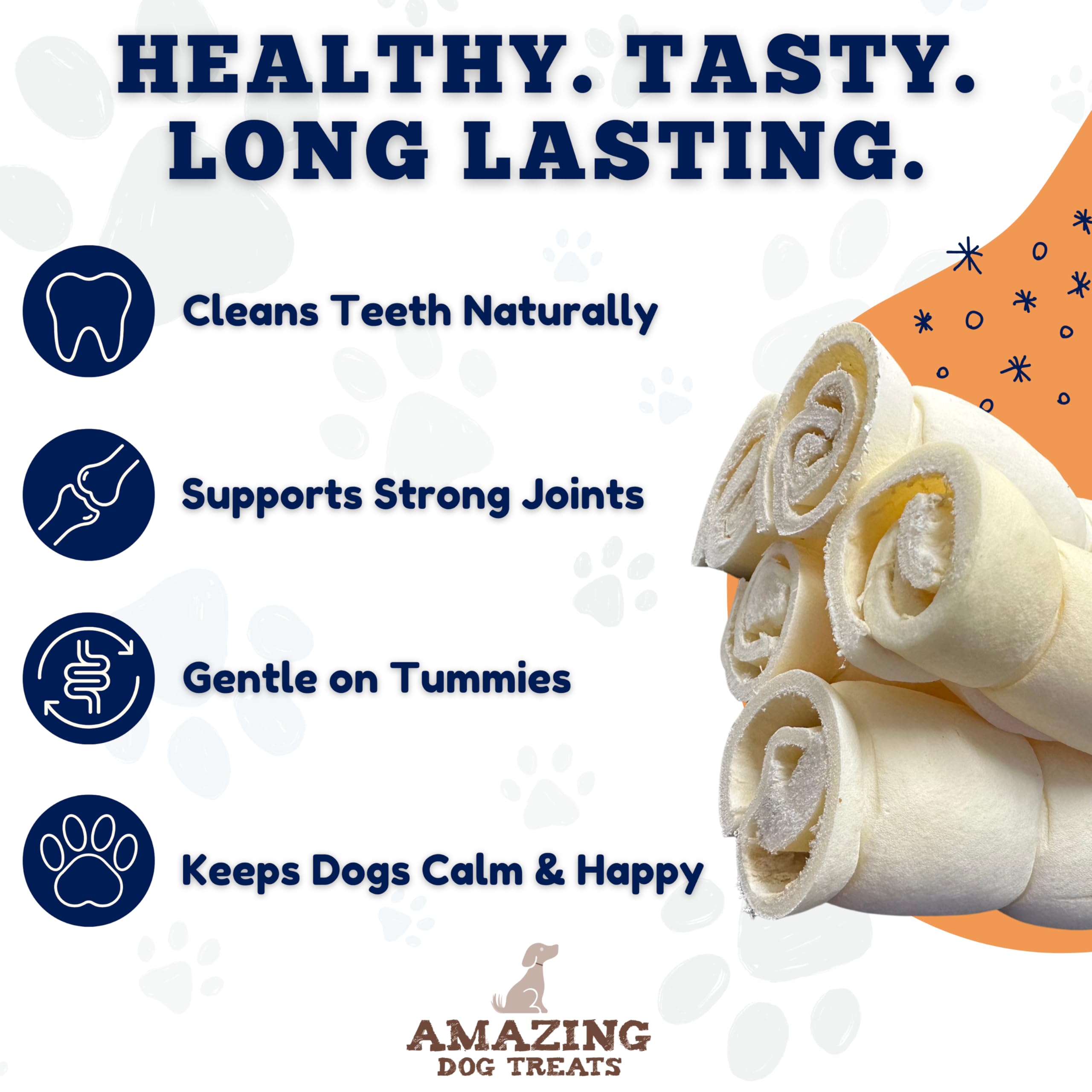 Amazing Dog Treats Beef Cheek Rolls: sustainably sourced beef for responsible chewing.