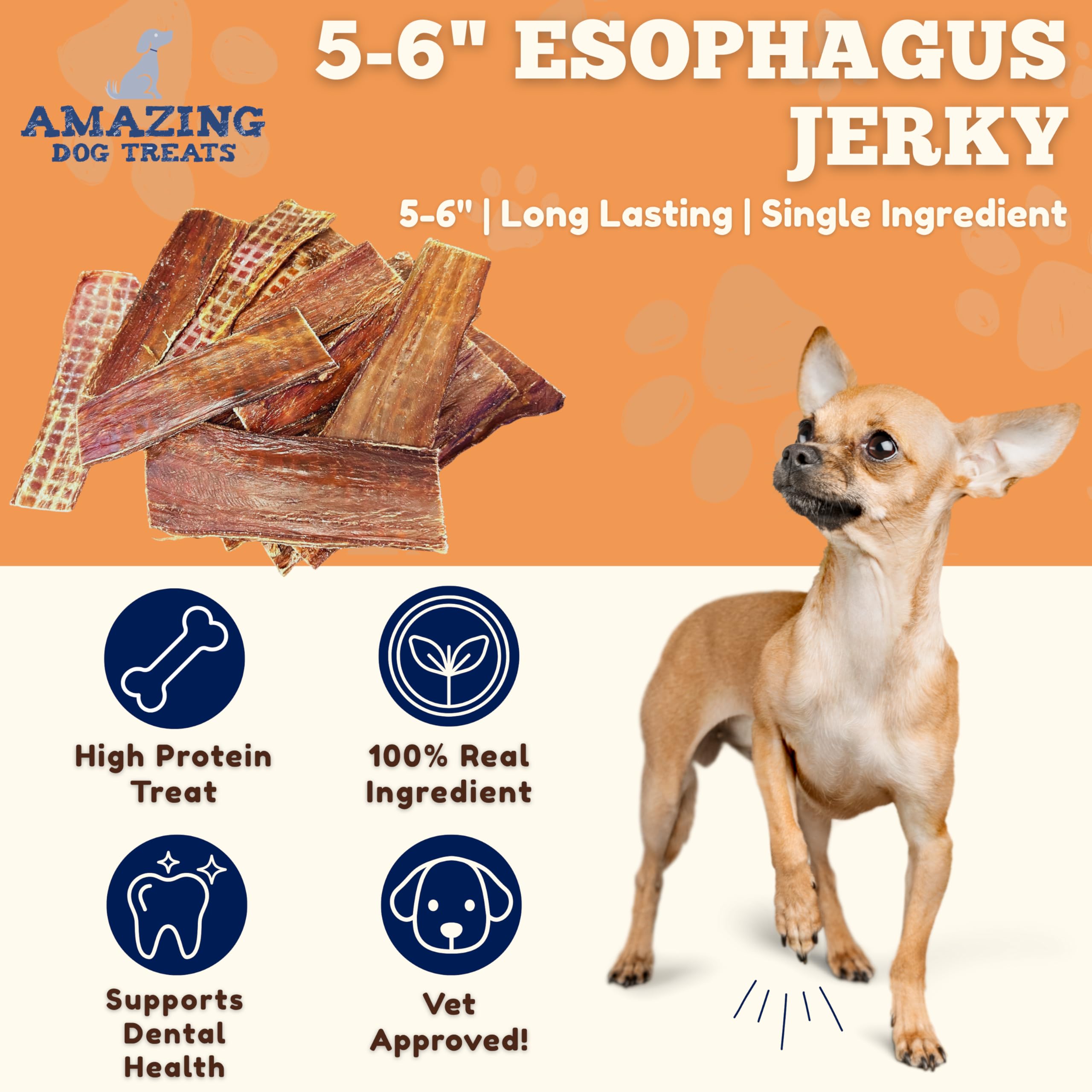 Amazing Dog Treats beef gullet single-ingredient chew for digestion-friendly snacking