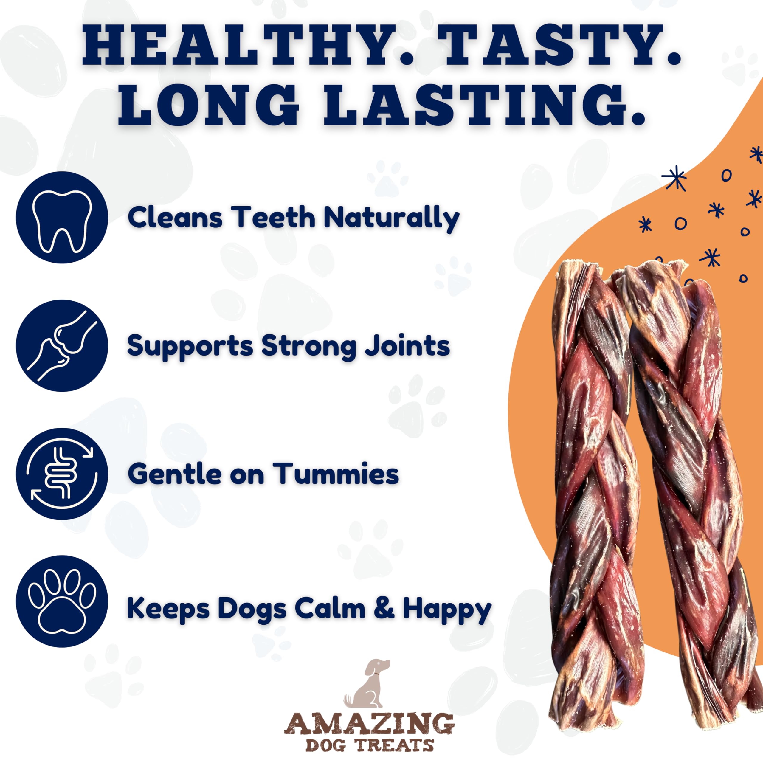 Close-up braided beef gullet texture for dogs