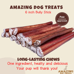 Amazing Dog Treats bully-stick texture close-up highlighting natural chew.