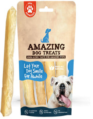 Amazing Dog Treats collagen stick 12-inch beef cheek roll; supports joint mobility.