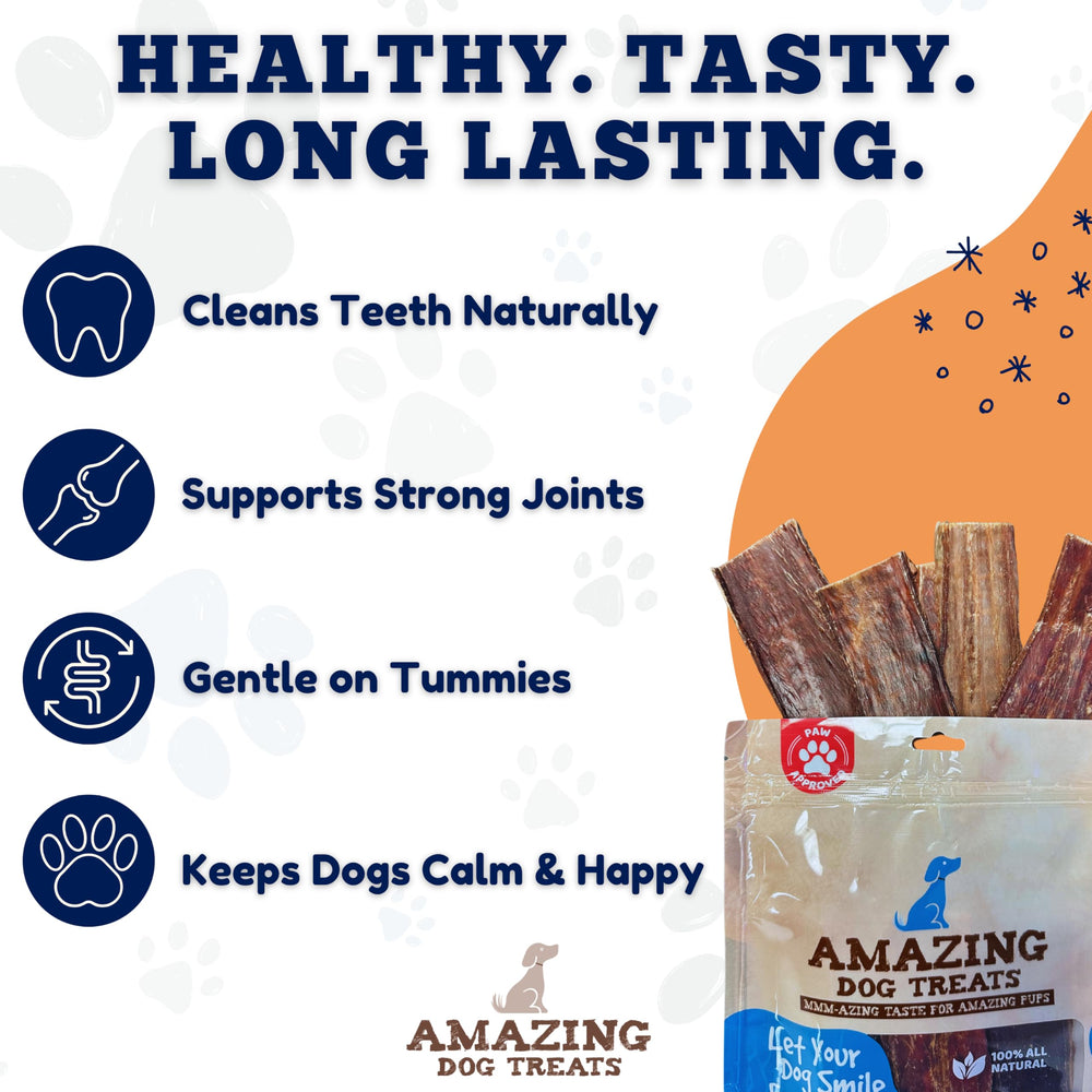 Amazing Dog Treats beef gullet dental-chew action for gums