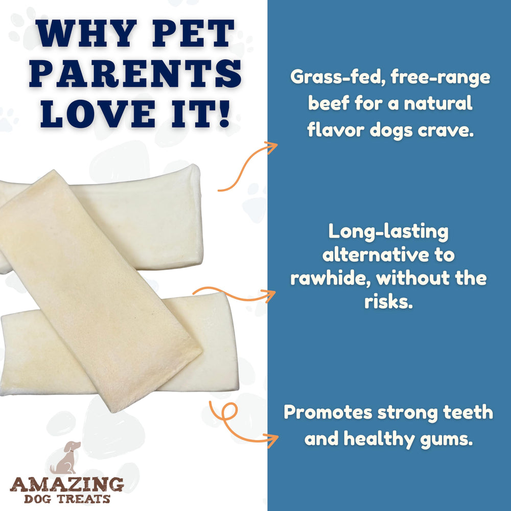Amazing Dog Treats thick-cut beef cheek chew for long-lasting enjoyment.