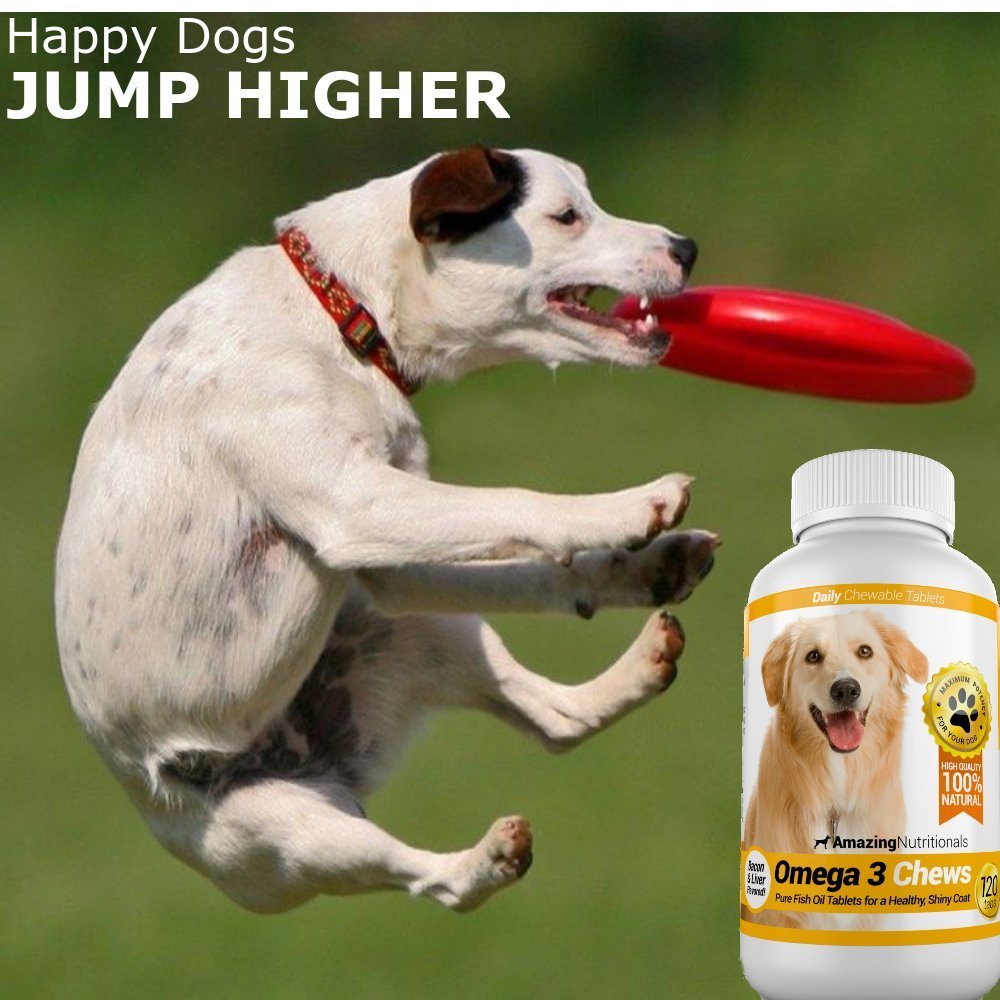 Amazing Nutritionals Omega 3 for Dogs may soothe itchy skin with salmon-flavored chews.