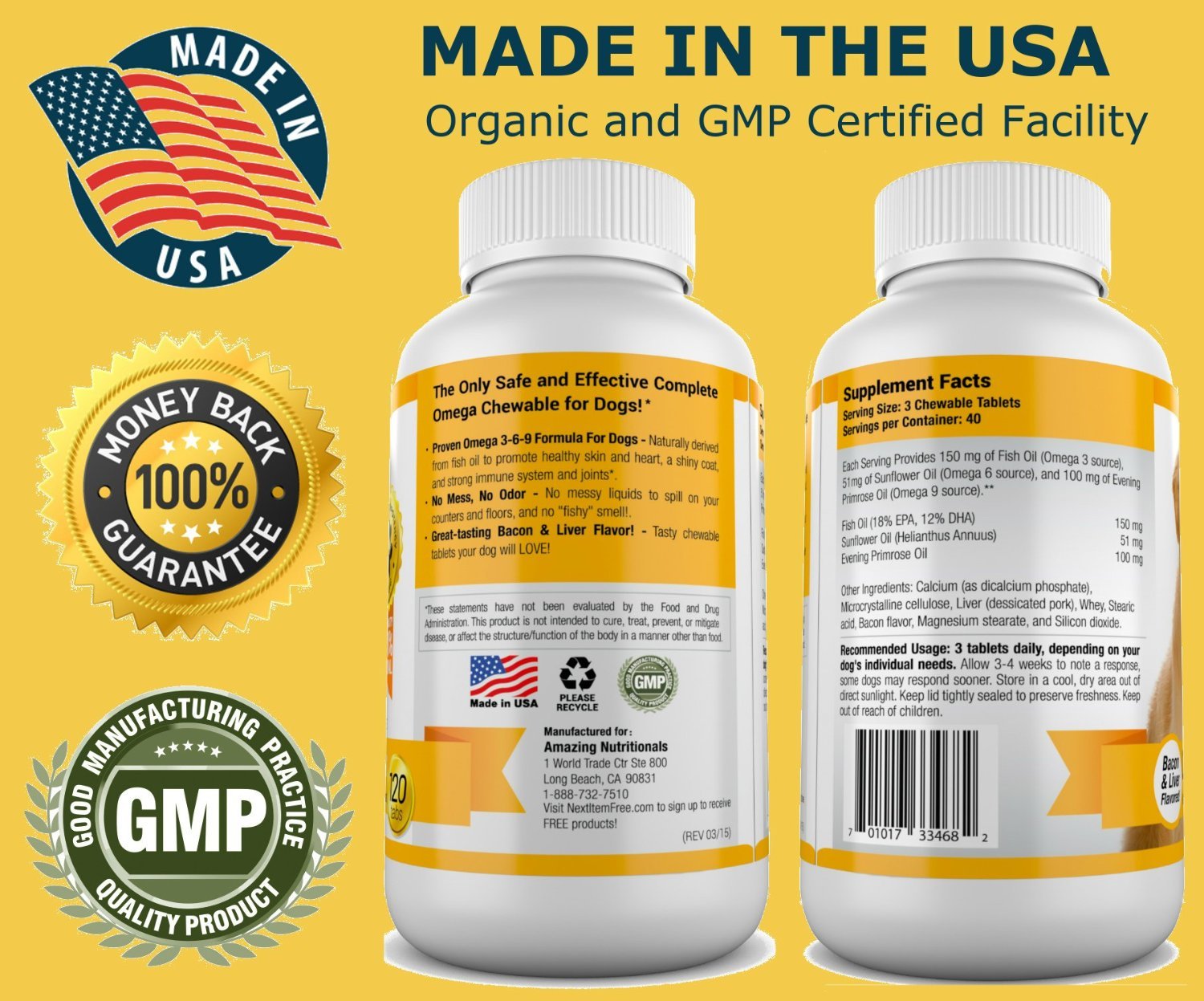 Joint mobility support for aging dogs from Amazing Omega 3 chews.