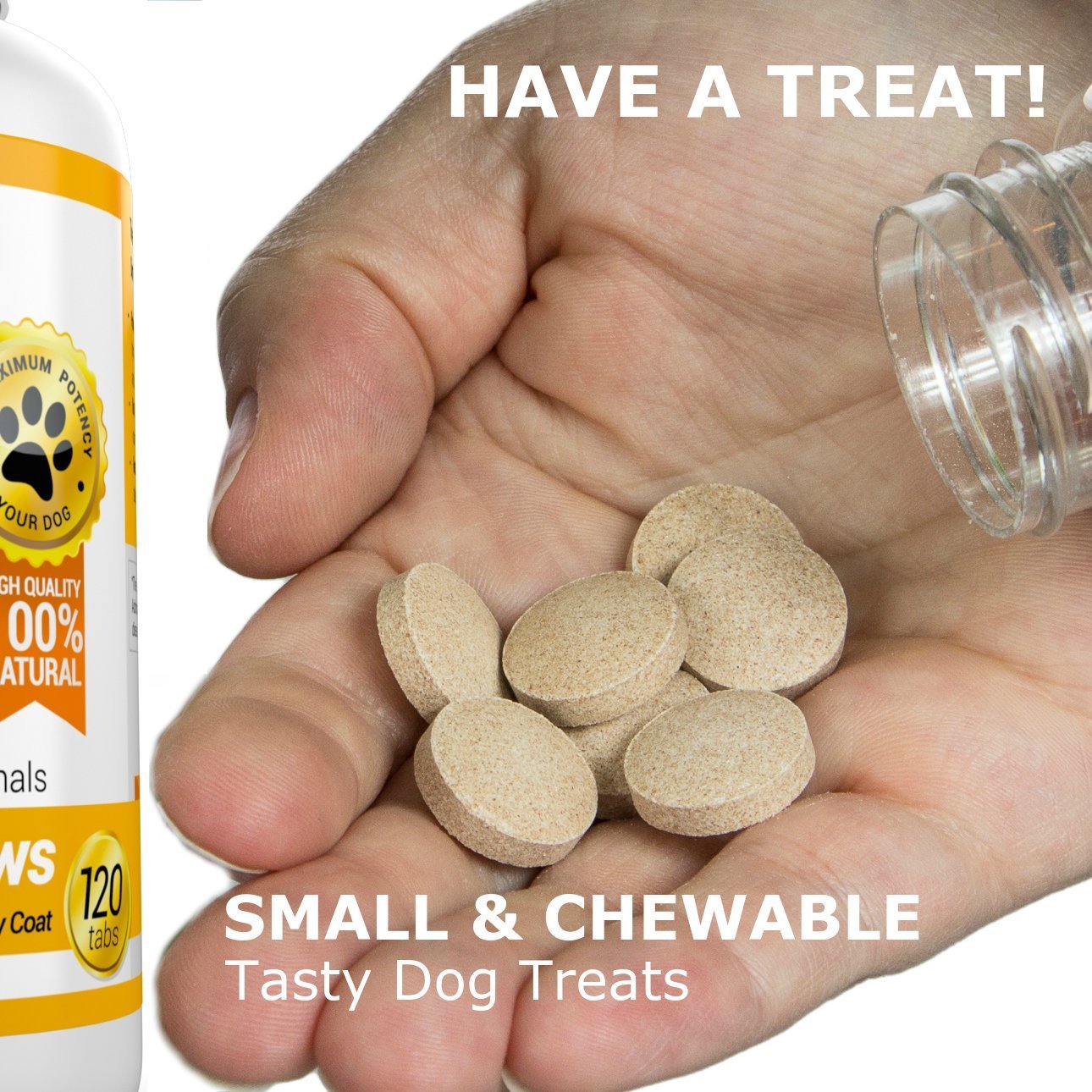 Mess-free salmon chews with no fishy odor for easy daily dosing.