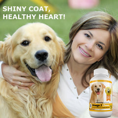 Amazing Nutritionals Omega 3 for Dogs skin and coat support with tasty salmon chews.