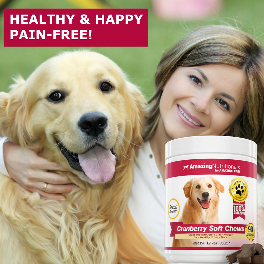 Amazing Nutritionals Cranberry for Dogs chews closeup showing bacon flavor appeal