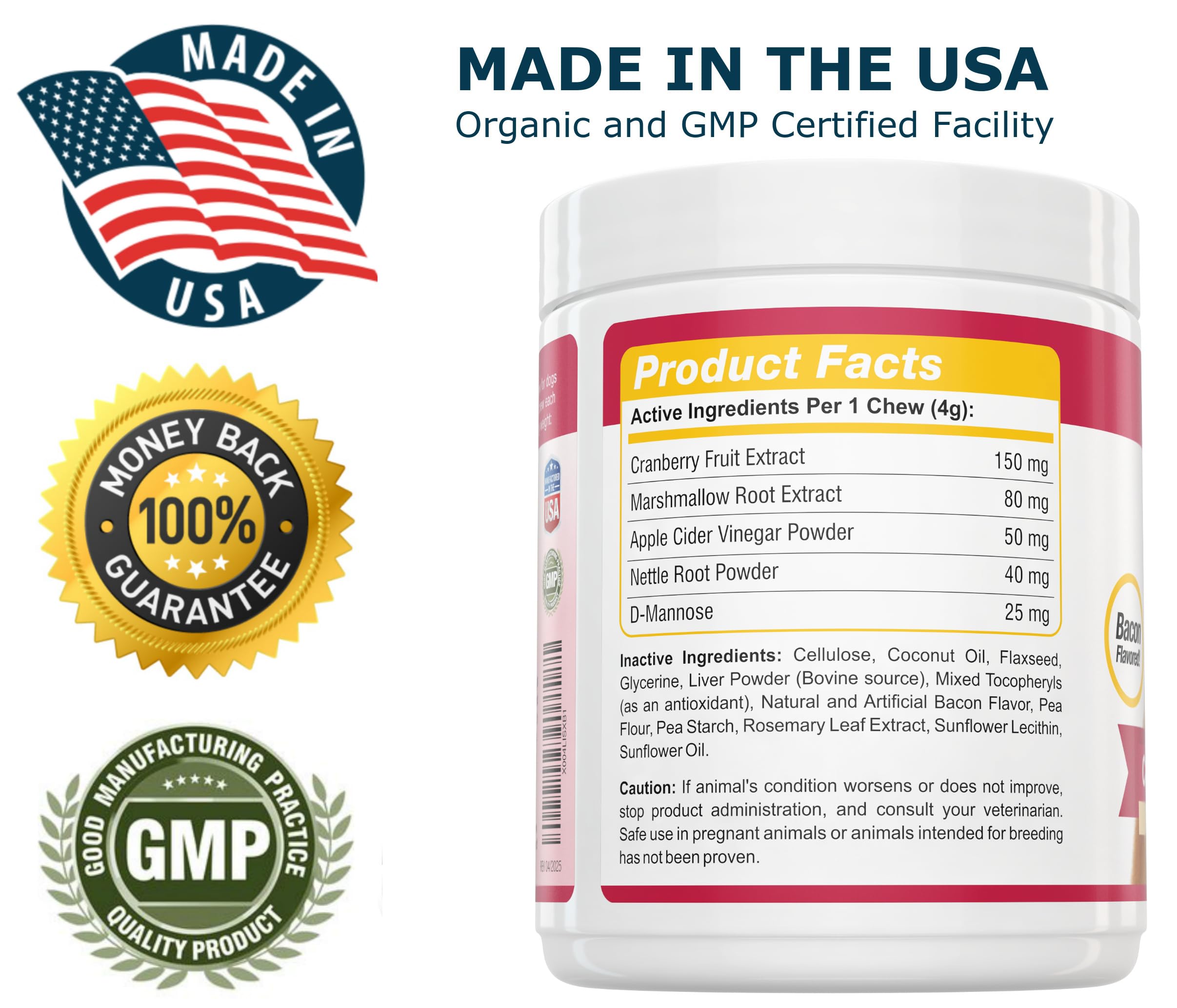 Amazing Nutritionals Cranberry for Dogs UTI-support bottle shown for bladder care