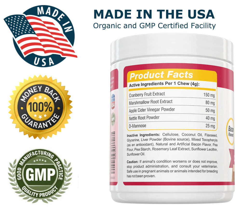 Amazing Nutritionals Cranberry for Dogs UTI-support bottle shown for bladder care
