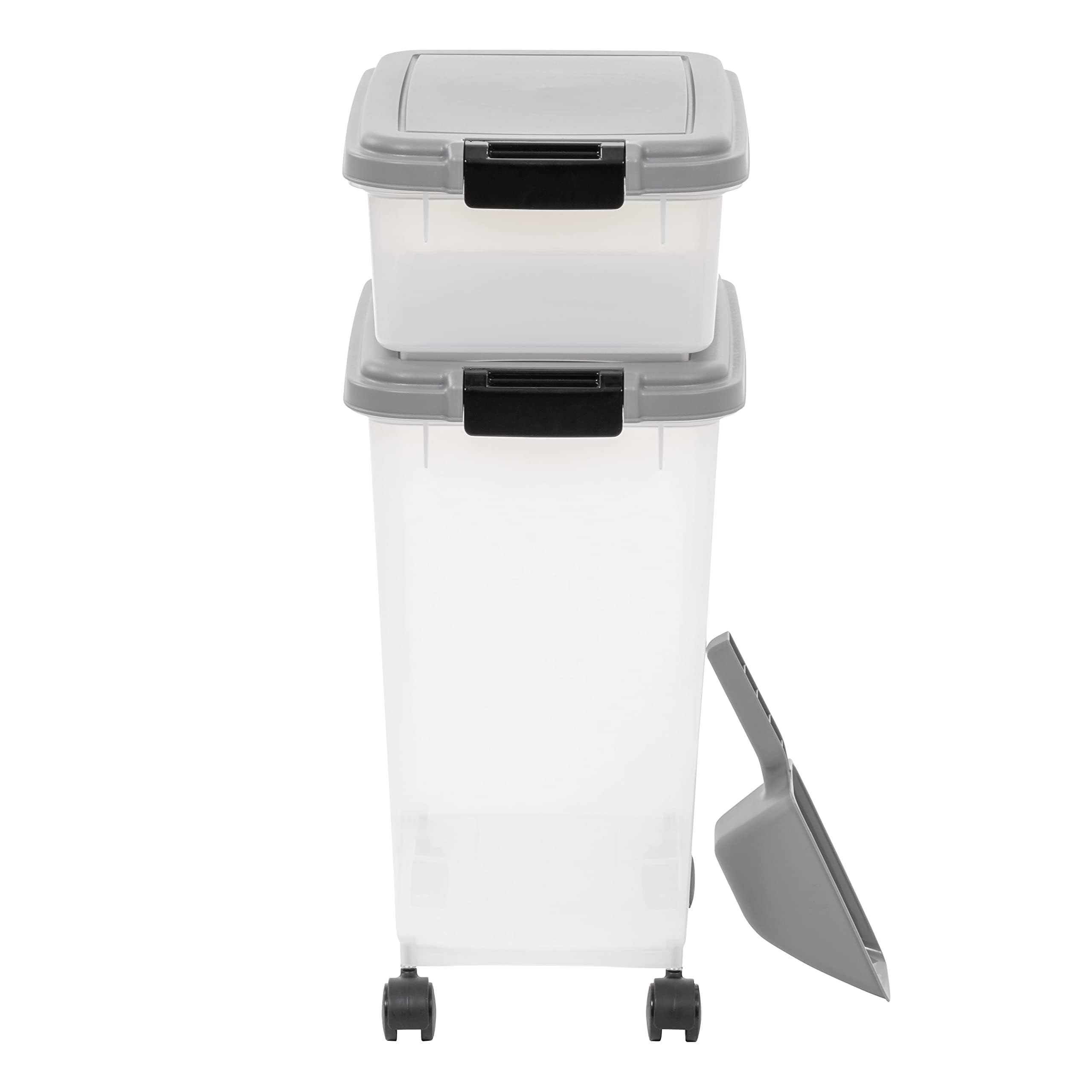 Amazon Basics 360-degree removable wheels for easy positioning and cleaning.