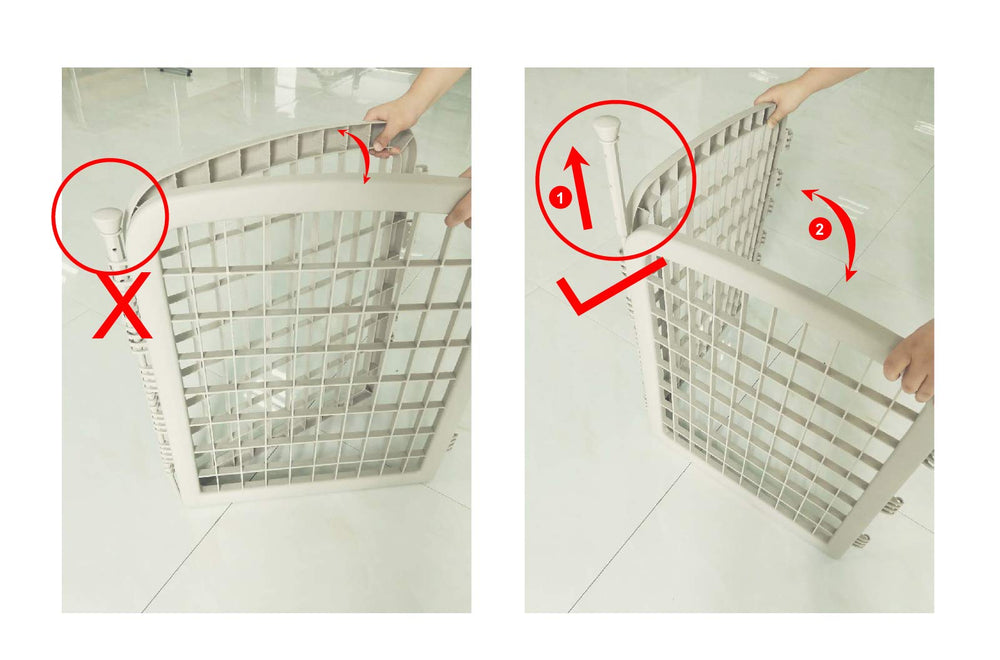 Amazon Basics 64x64x34 inch footprint ready for storage