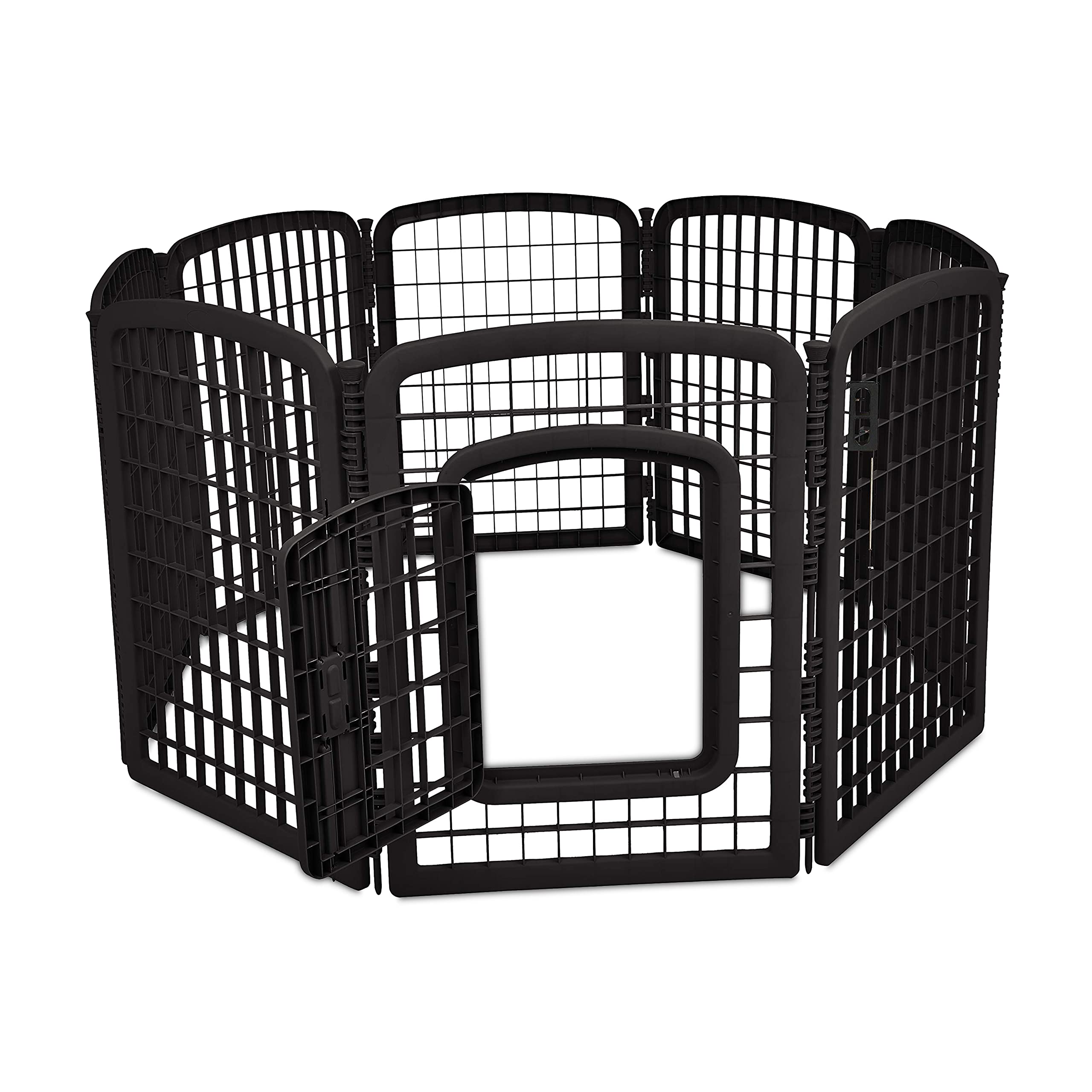 Amazon Basics playpen front gate view suitable for indoor use
