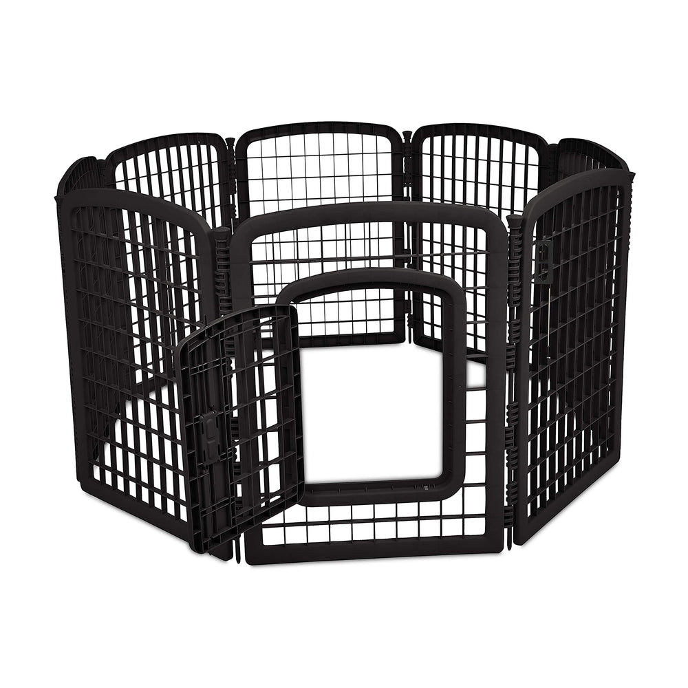 Amazon Basics playpen front gate view suitable for indoor use