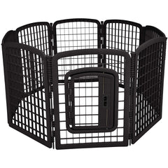Amazon Basics 8-panel octagonal dog playpen gate side view for secure containment