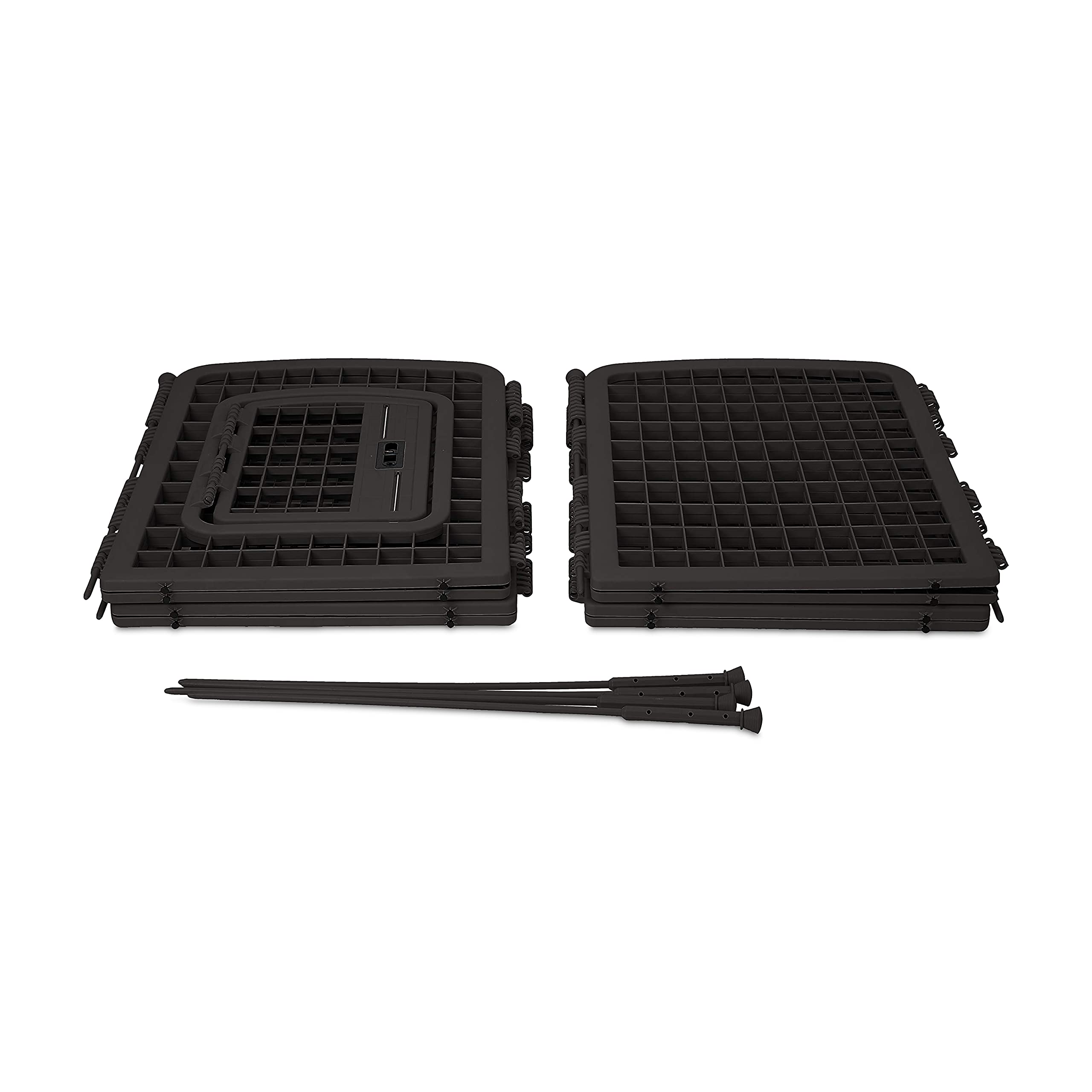 Amazon Basics playpen on patio for outdoor supervision
