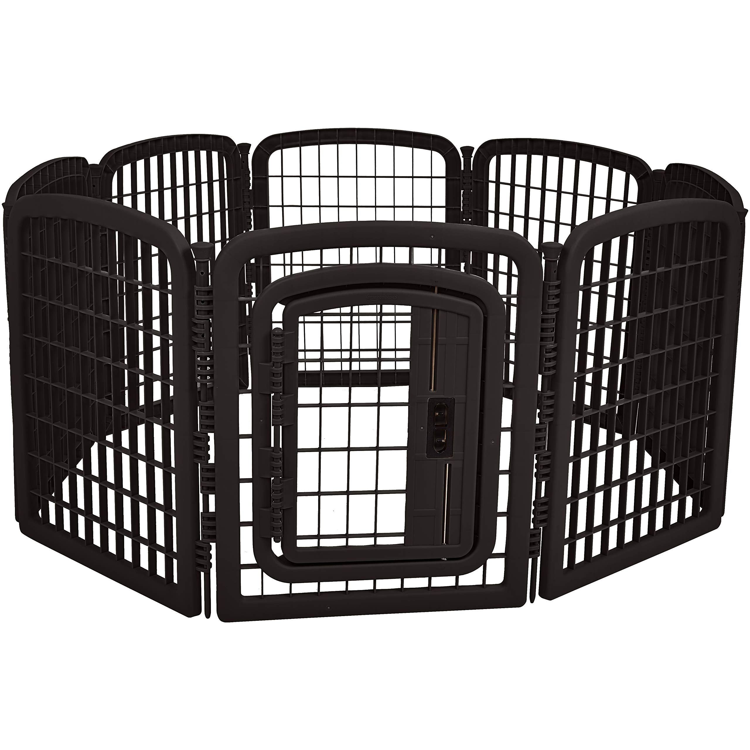 Amazon Basics 8-panel octagonal pet pen assembly for quick setup