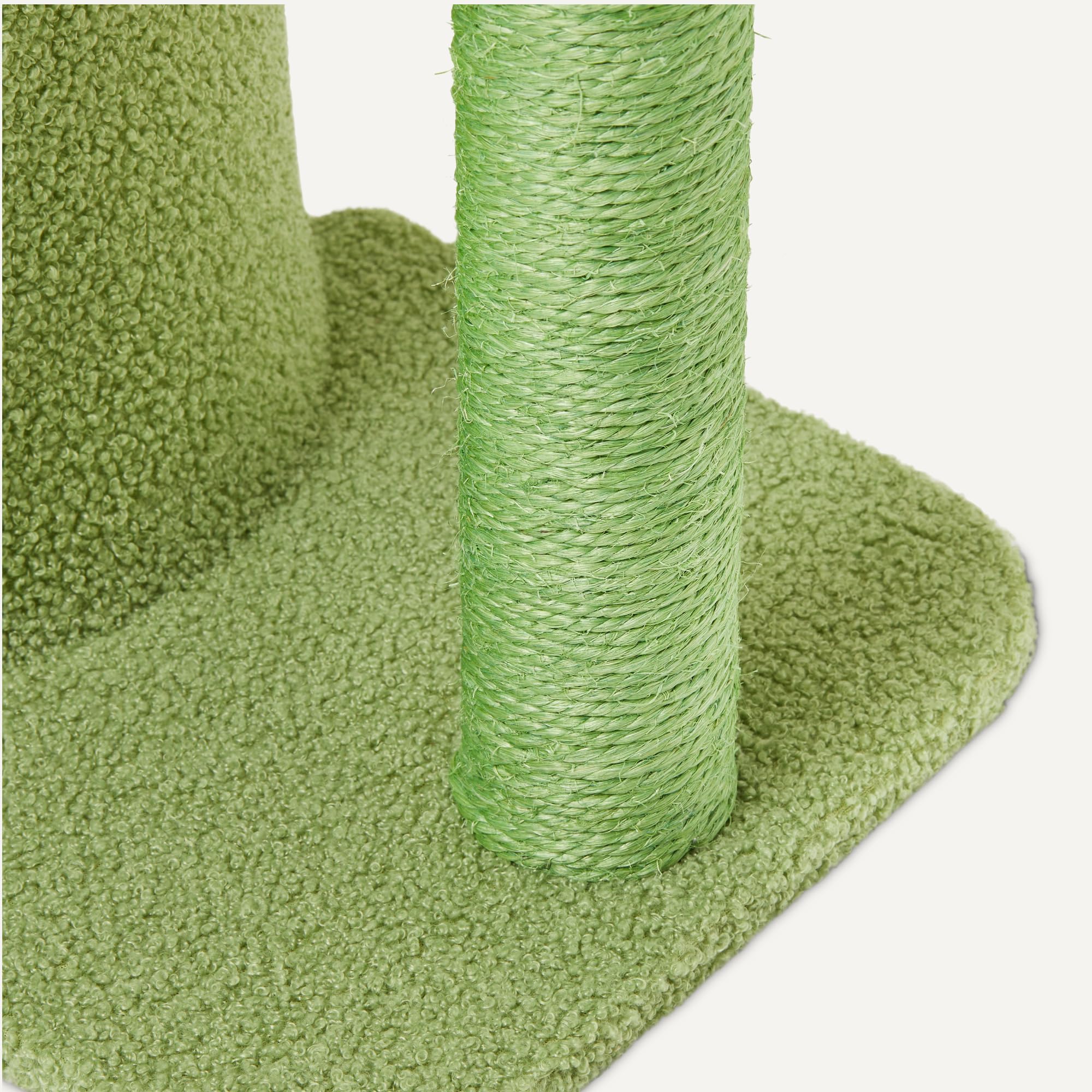 Amazon Basics cactus cat tree dangling ball invites interactive play and exercise.