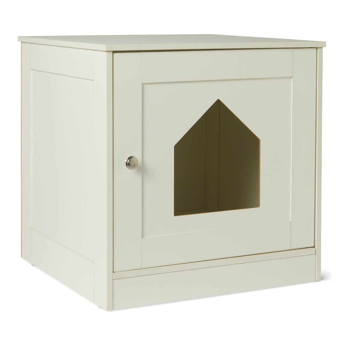 Amazon Basics litter box enclosure front view showing hidden setup and clean lines