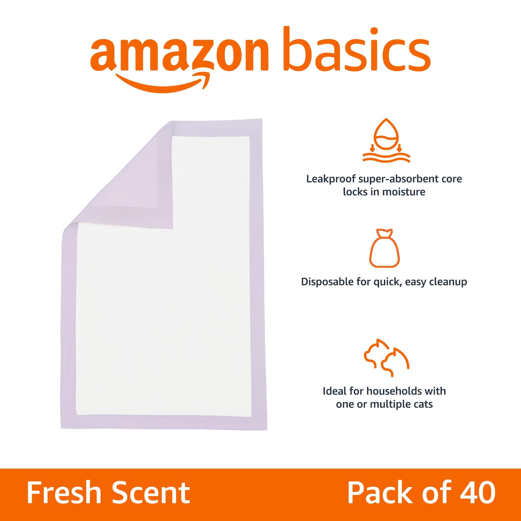 Amazon Basics pads highlight a strong absorbent core that locks moisture