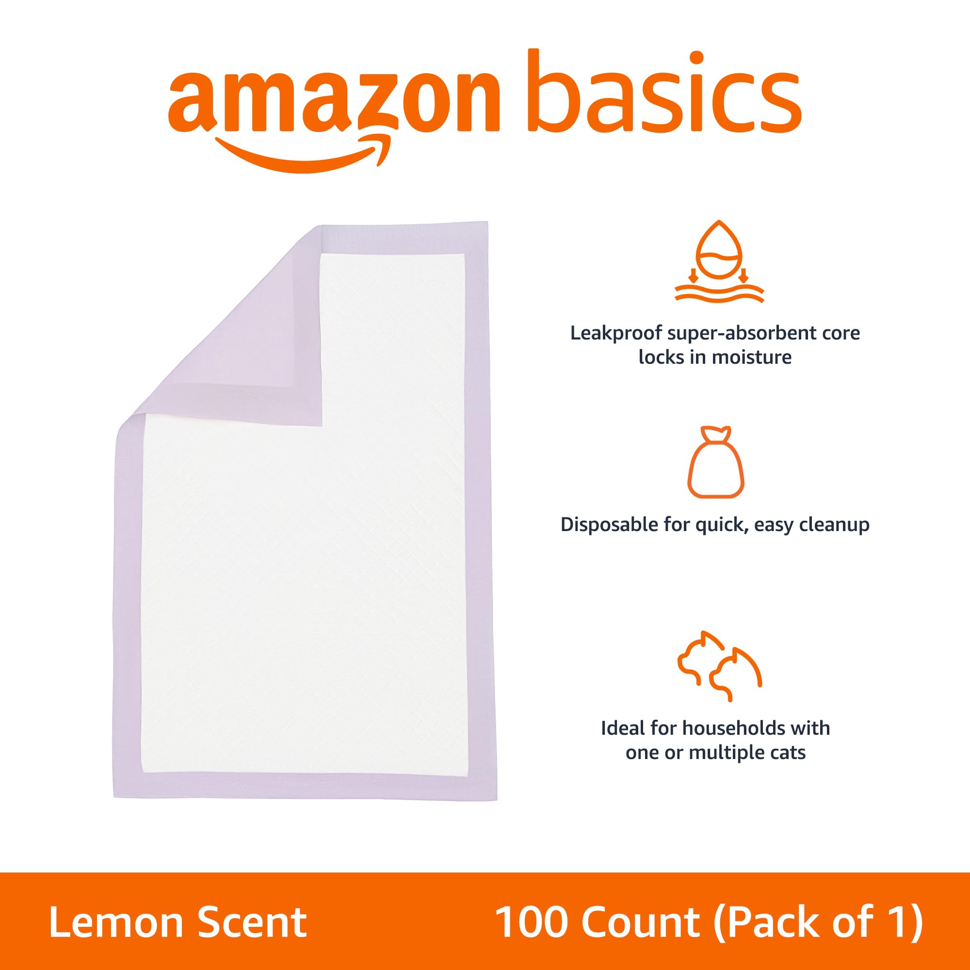 Amazon Basics pads close-up shows absorbent core for strong moisture lock
