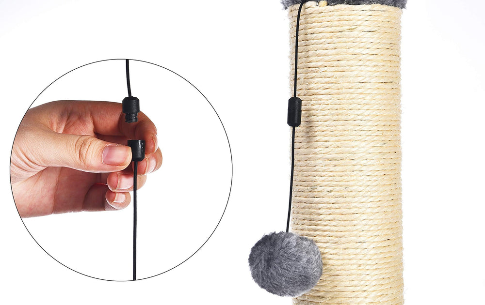 Natural jute scratching surface on Amazon Basics post for textured scrubbing