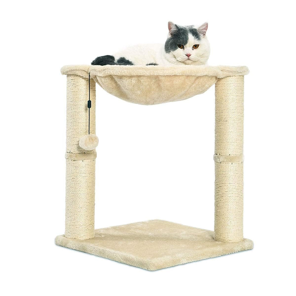 Amazon Basics cat tower base provides sturdy stability for climbing.