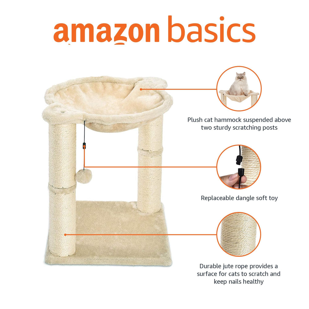 Amazon Basics cat tower scratching post helps protect furniture.