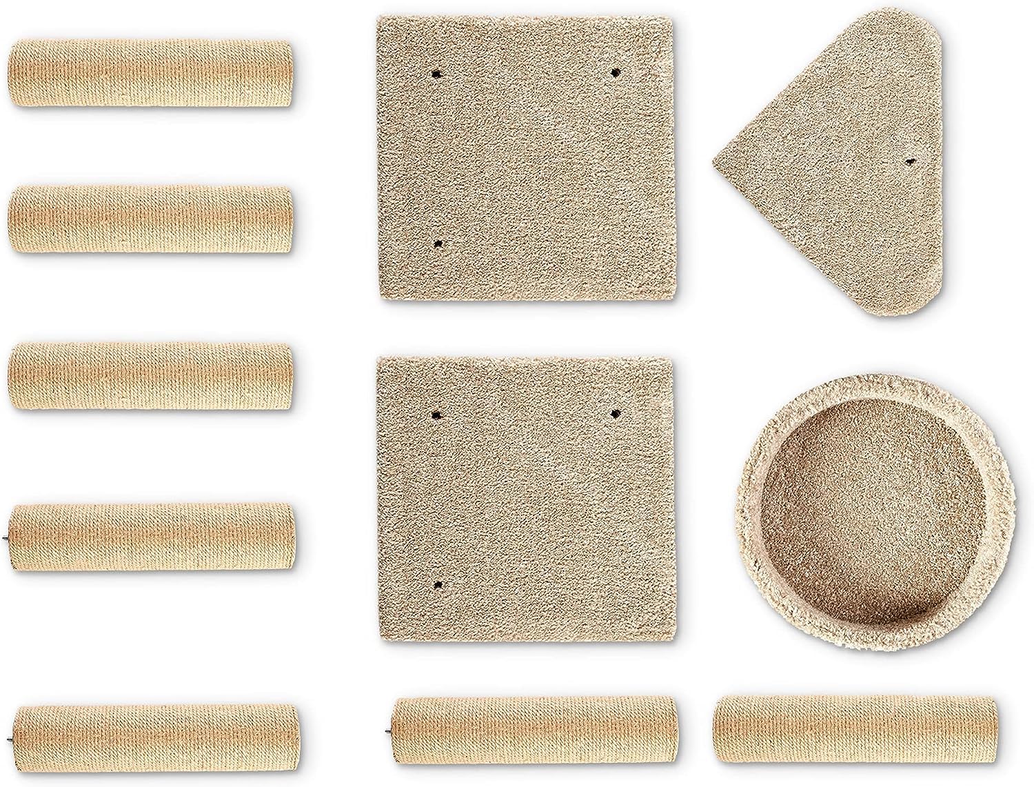 Amazon Basics jute rope posts provide durable scratching surfaces for daily activity.