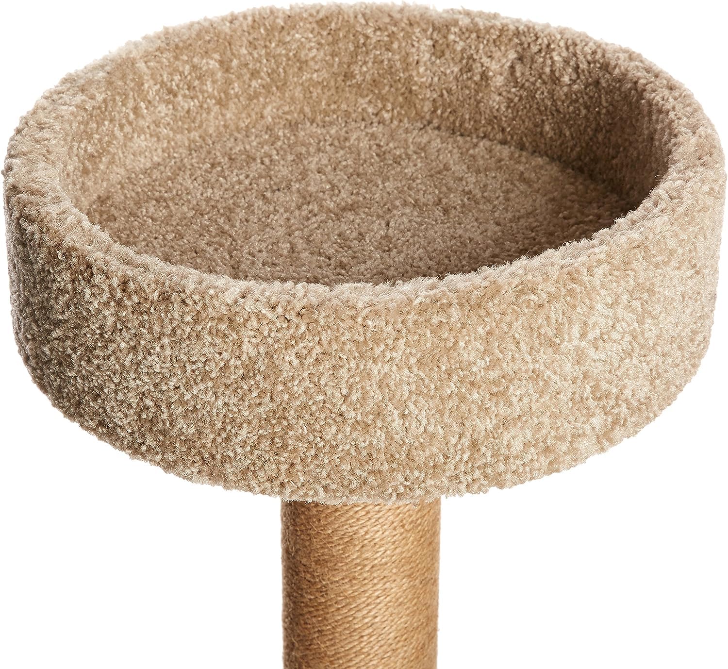 Amazon Basics cat tree stable base designed to fit neatly in room corners.