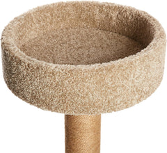 Amazon Basics cat tree stable base designed to fit neatly in room corners.