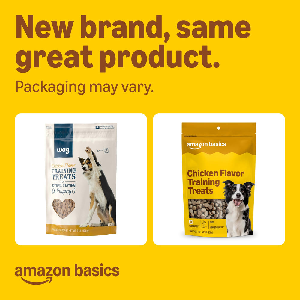Amazon Basics Chicken Training Treats resealable pouch keeps treats fresh between sessions.