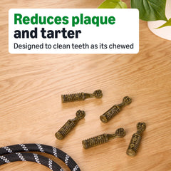 Ridged texture on Amazon Basics chews helps reduce tartar as dogs chew