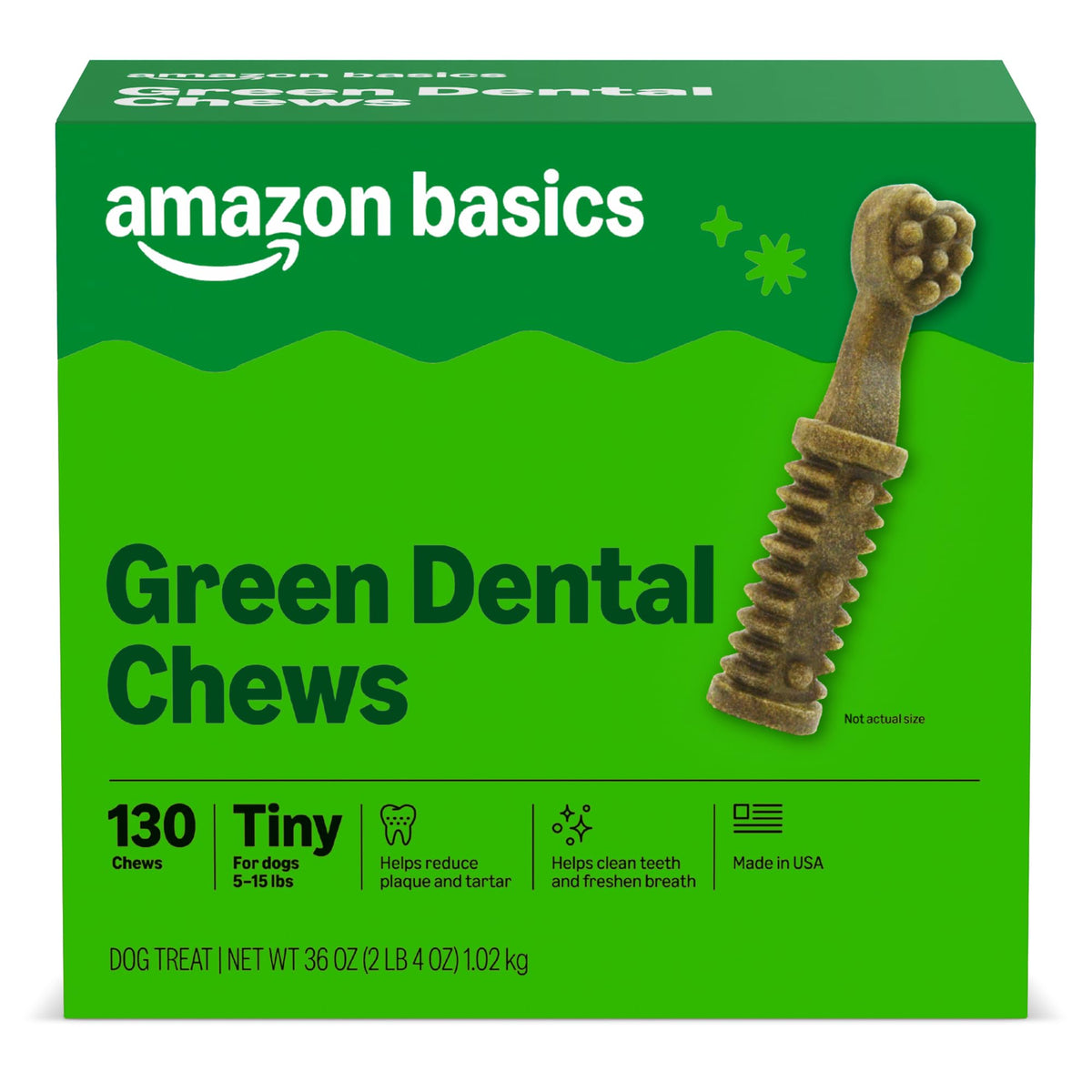 Amazon Basics Dental Dog Chews Tiny Pack for small dogs cleans teeth during chews