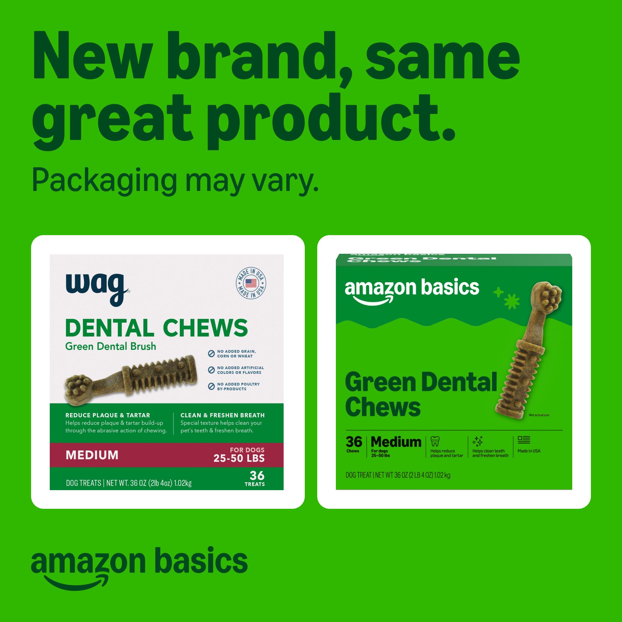 Amazon Basics textured chew demonstrates abrasive action for cleaning teeth
