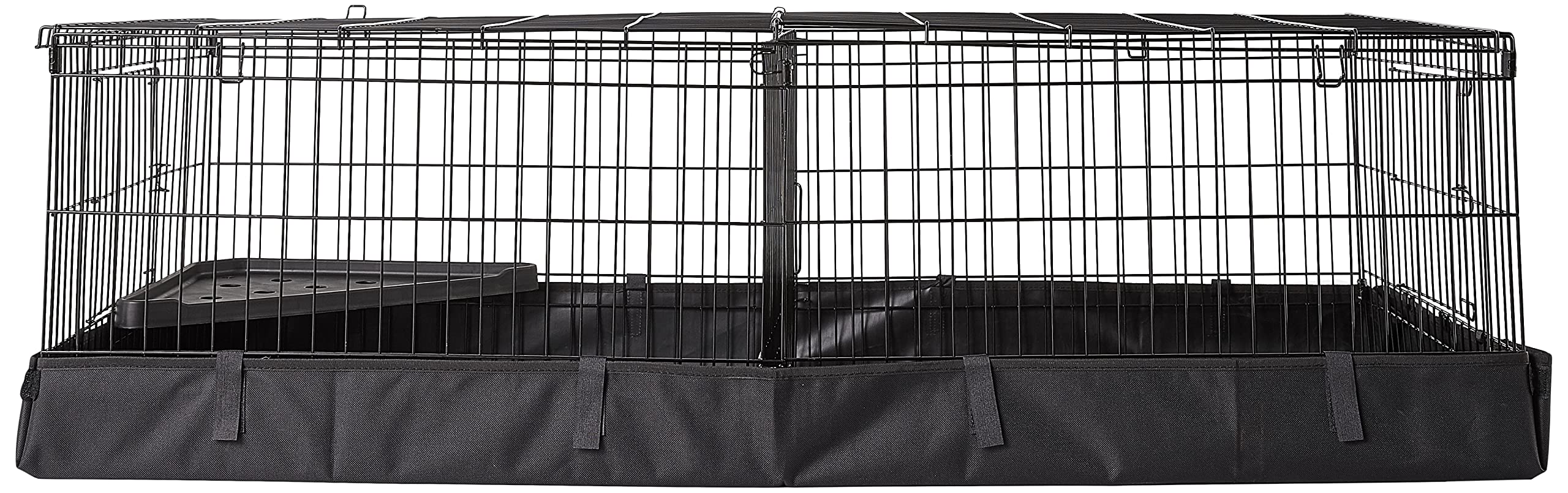 Amazon Basics divider-inside-habitat shows flexible space for multiple small pets.