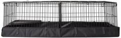 Amazon Basics divider-inside-habitat shows flexible space for multiple small pets.