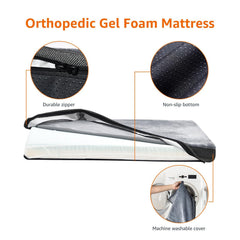 Amazon Basics dog bed features removable cover for easy machine washing.