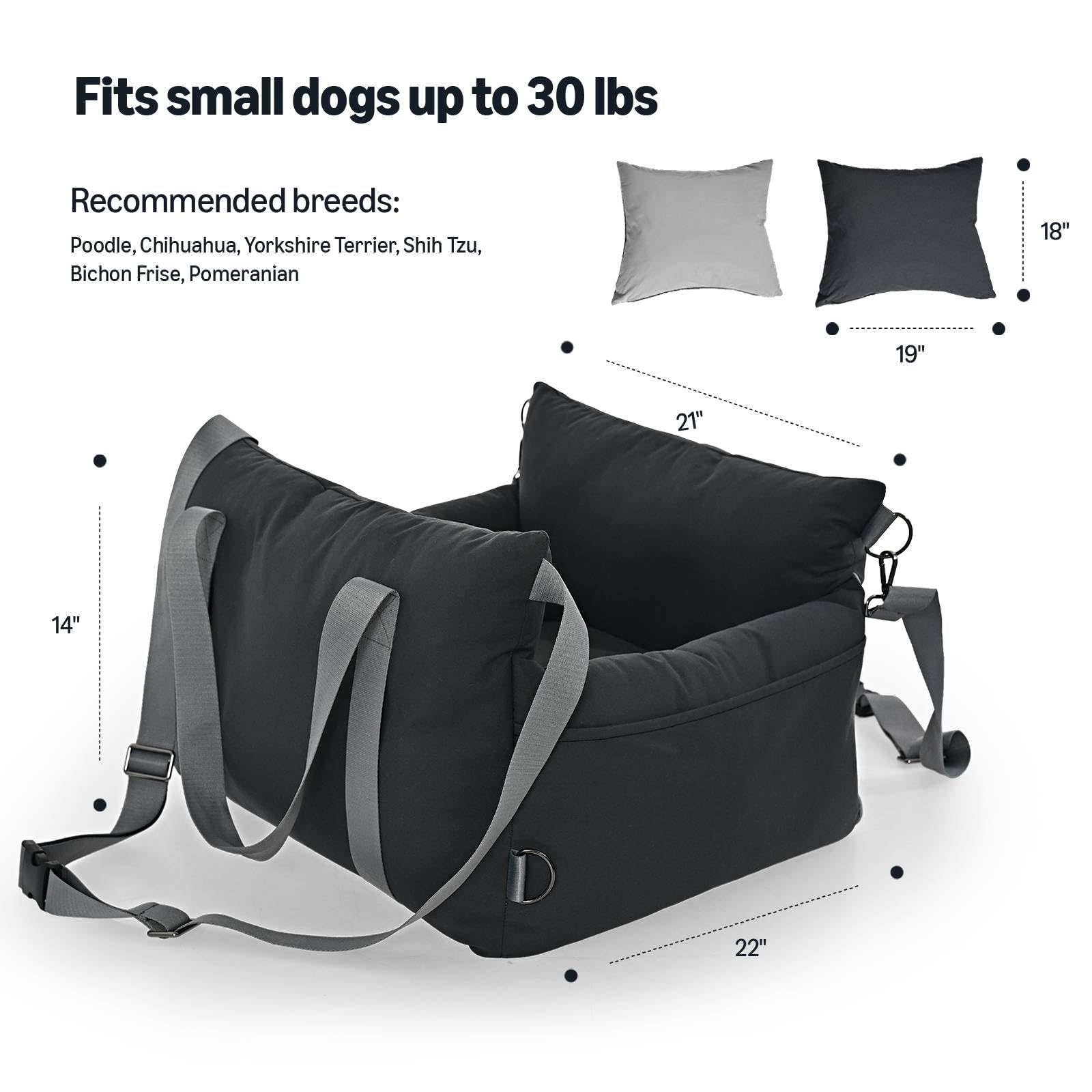 Amazon Basics Dog Car Seat folded-compact highlights portability for travel.