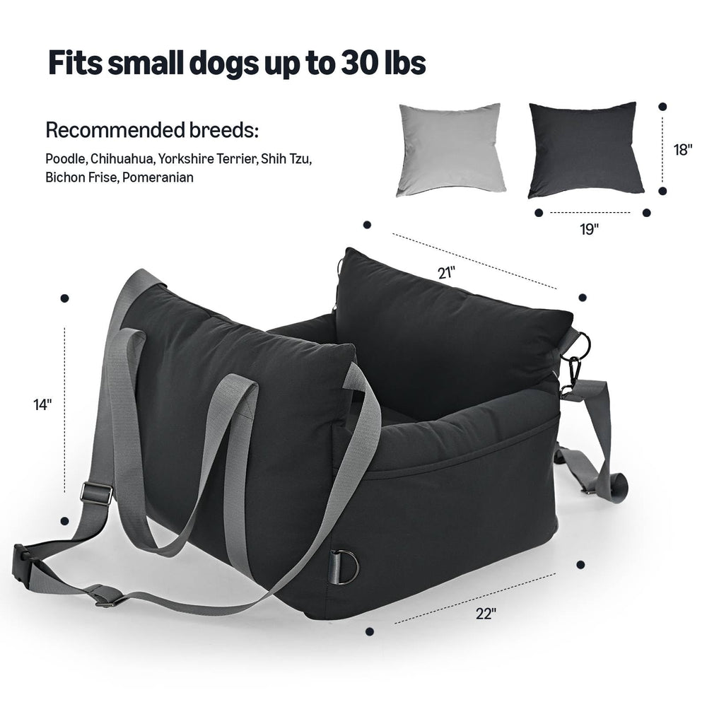 Amazon Basics Dog Car Seat folded-compact highlights portability for travel.