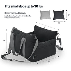 Amazon Basics Dog Car Seat folded-compact highlights portability for travel.